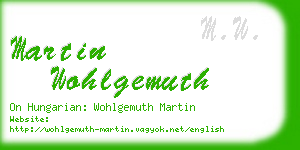 martin wohlgemuth business card